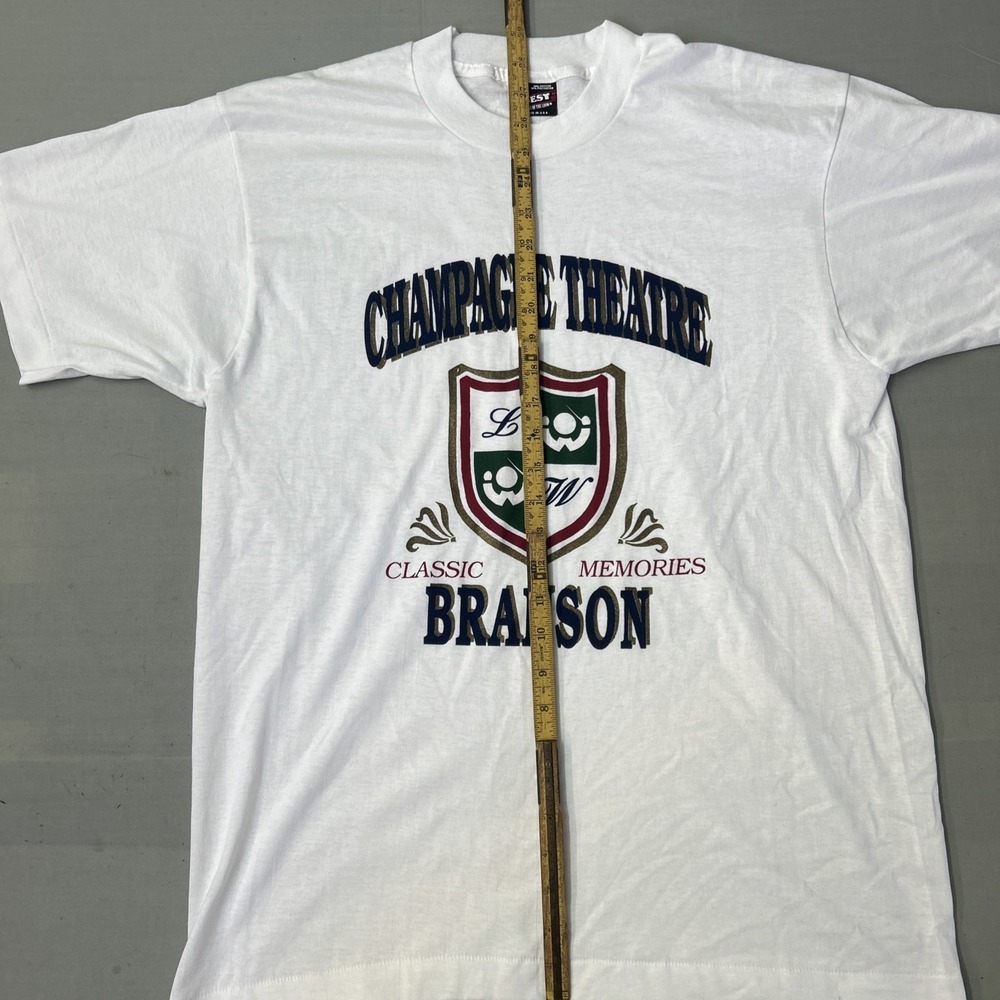 VTG 90's Champagne Theatre Branson USA T Shirt L Fruit O The Loom Single Stitch - Picture 3 of 5